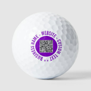 Custom QR Code and Text Stamps Golf Balls Template