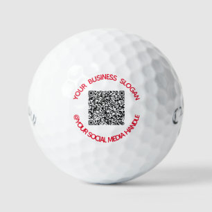 Custom QR Code and Text Stamps Golf Balls Template