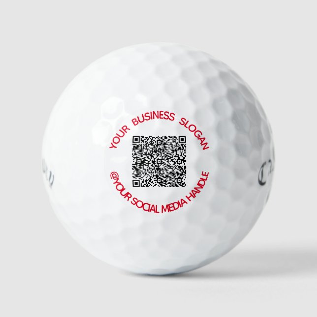 Custom QR Code and Text Stamps Golf Balls Template (Front)