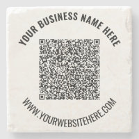 Custom QR Code and Text Stone Coaster Template