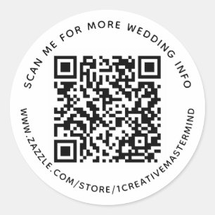 Custom QR Code and Text Wedding Label Sticker