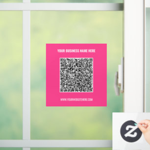 Custom QR Code and Text Window Cling Template