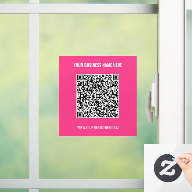 Custom QR Code and Text Window Cling Template (Home)