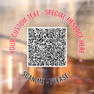 Custom QR Code and Text Window Cling Template
