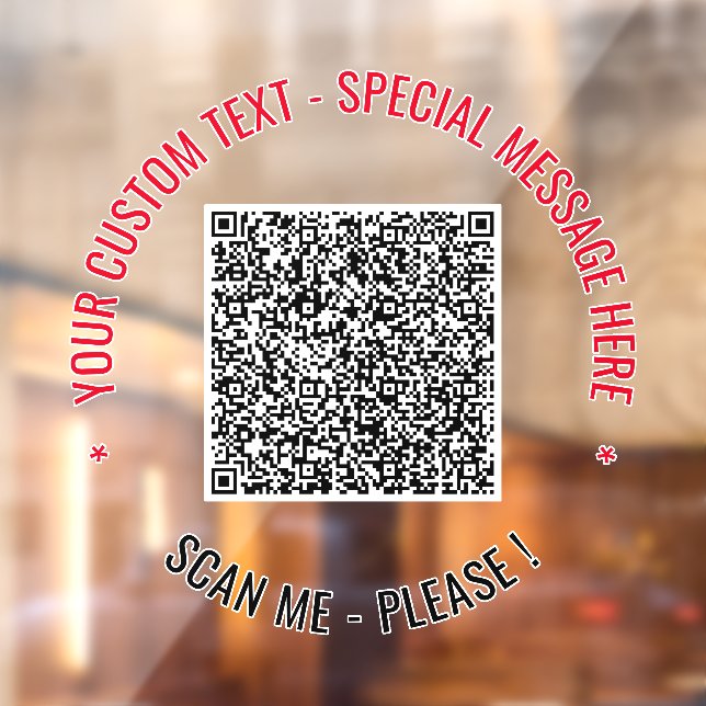 Custom QR Code and Text Window Cling Template (Sheet 2)
