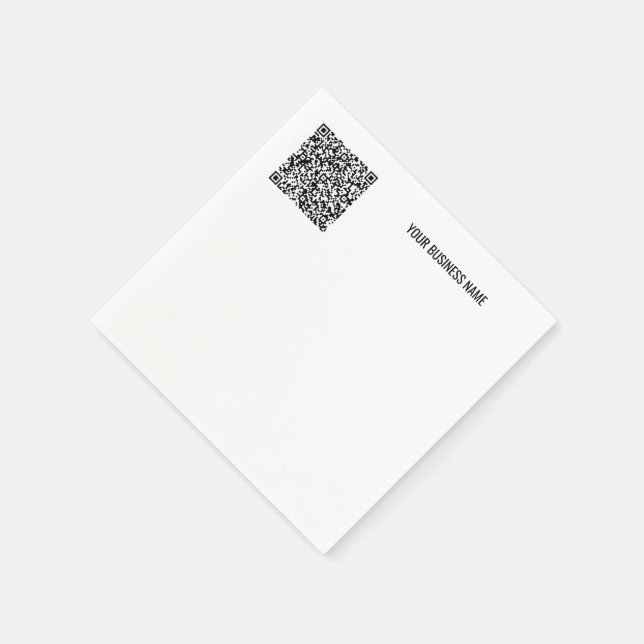 Custom QR Code and Text Your Business Napkins (Corner)