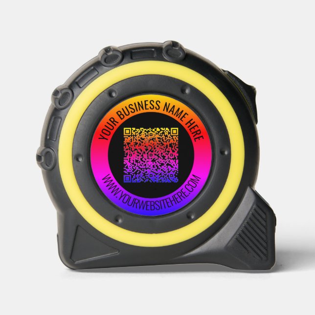 Custom QR Code and Text Your Business Tape Measure 1 (Front)