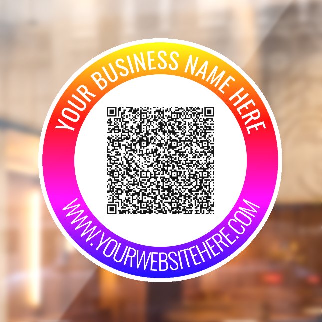 Custom QR Code and Text Your Business Window Cling (Sheet 2)