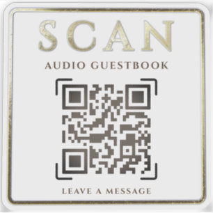 CUSTOM QR CODE AUDIO GUESTBOOK INSTRUCTIONS LABEL
