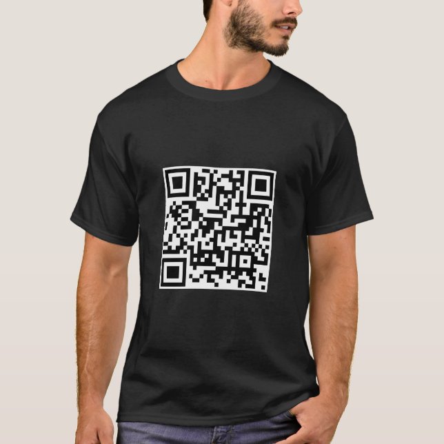 Custom QR Code Barcode Mens Template Modern T-Shirt (Front)