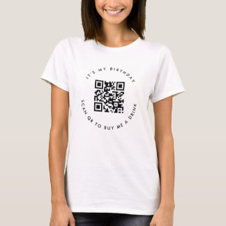 Custom QR Code | Birthday or Support Donation T-Shirt