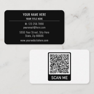 Custom QR Code Black and White Business Cards
