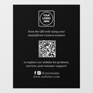 Custom QR Code Black Modern Business Display