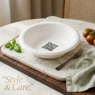 Custom QR Code Branding Paper Bowls for Business Plate