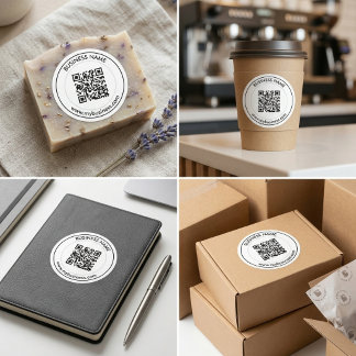 Custom QR Code Business Branding  Classic Round Sticker
