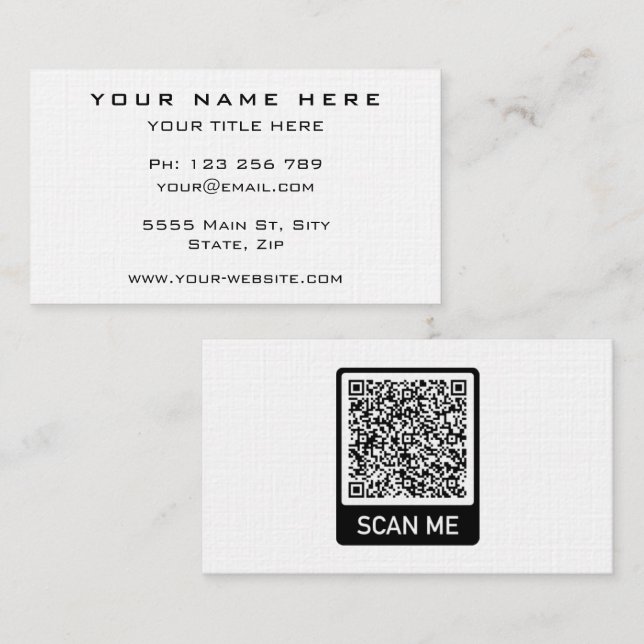 Custom QR Code Business Card Your Own Design (Front/Back)