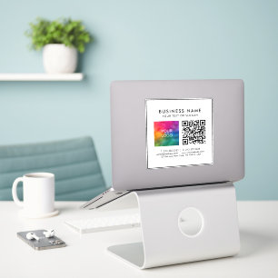 Custom QR Code Business Logo Add Text Matte White