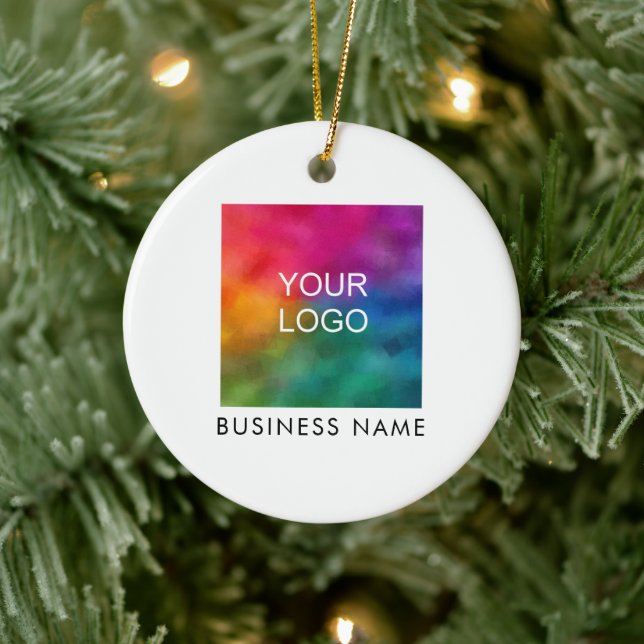 Custom QR Code Business Logo Minimal Template Ceramic Tree Decoration (Tree)