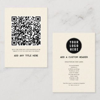 Custom QR Code Business Logo Modern Card