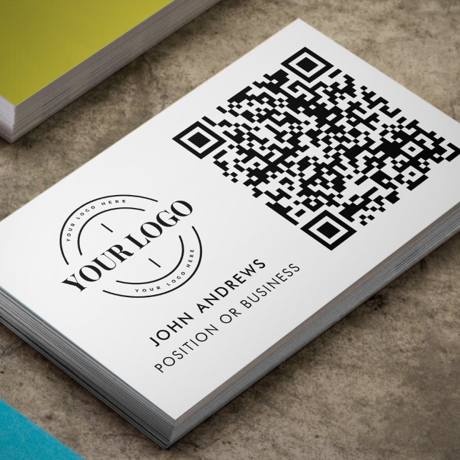 Custom QR Code Business Logo Modern Professional Business Card (Creator Uploaded)