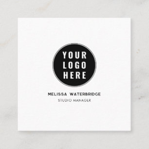 Custom QR Code Business Logo Modern Trendy Square Business Card