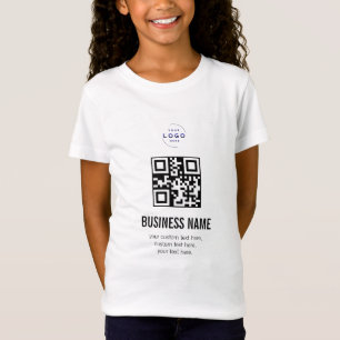 Custom QR Code Business Logo Name Template T-Shirt
