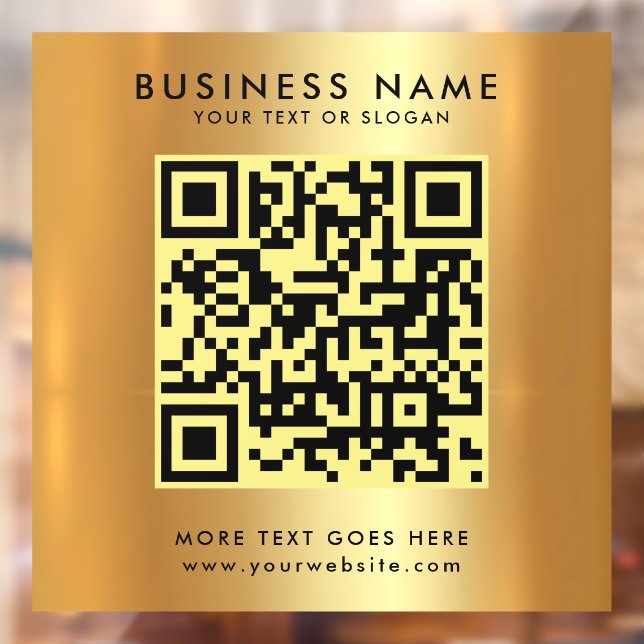 Custom QR Code Business Logo Text Faux Gold Glam (Sheet 2)