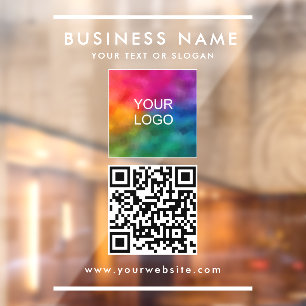 Custom QR Code Business Logo Text Modern Vertical
