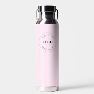 Custom QR code Business logo website Pink Water Bottle
