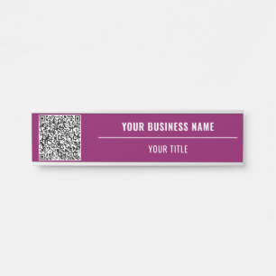 Custom QR Code Business Name Door Sign Your Colour