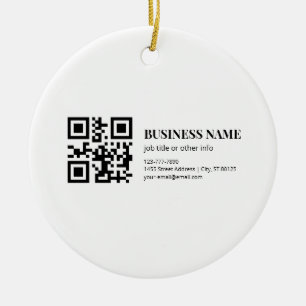 Custom QR Code Business Name Template Ceramic Tree Decoration