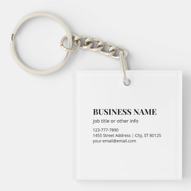 Custom QR Code Business  Name Template Key Ring (Front)