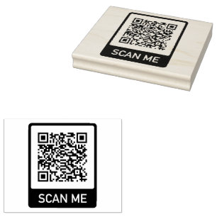 Custom QR Code business Rubber Stamp