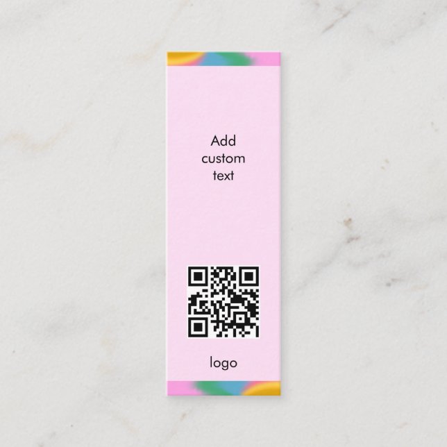 custom qr code business simple pink bookmark card (Front)