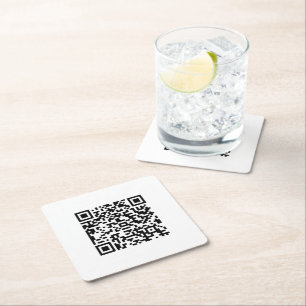 Custom QR Code business Square Paper Coaster