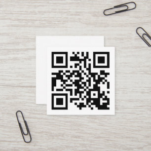 Custom QR Code Business Text or Social Media Square Business Card