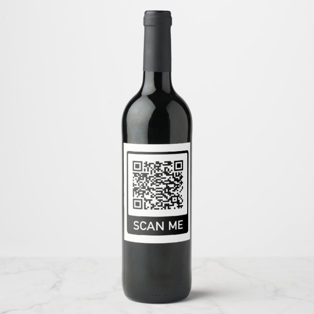 Custom QR Code business  Wine Label (Front)