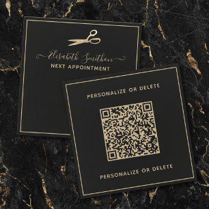 Custom QR Code Chic Hair Stylist Next Appointment Card