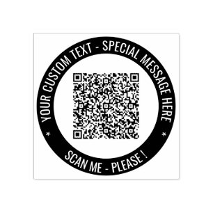 Custom QR Code Colour Round Rubber Stamp Template