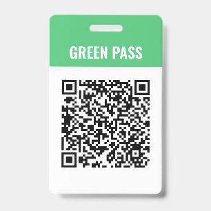 Custom Qr Code Covid Green Pass ID Badge