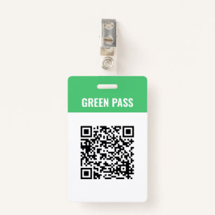 Custom Qr Code Covid Green Pass ID Badge