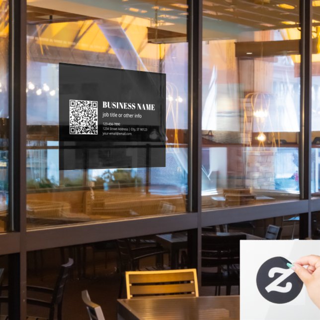 Custom QR code & Editable Retro-Modern Text (Restaurant Window)
