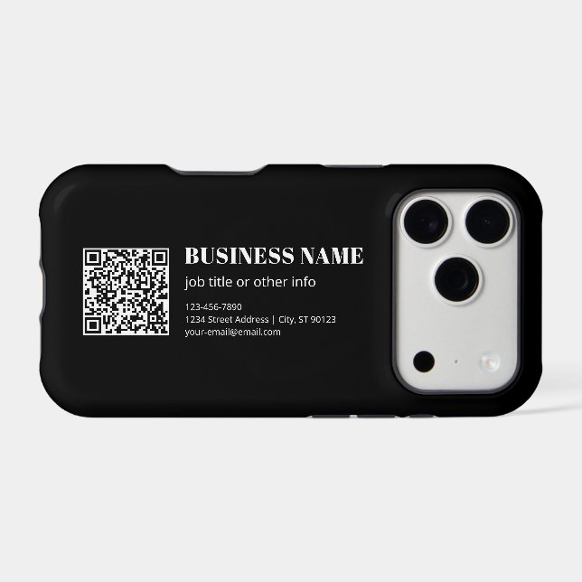 Custom QR code & Editable Retro-Modern Text (Back (Horizontal))
