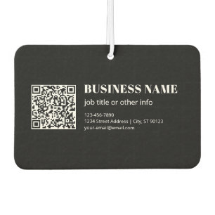 Custom QR code & Editable Retro-Modern Text Car Air Freshener