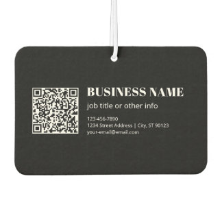 Custom QR code & Editable Retro-Modern Text Car Air Freshener