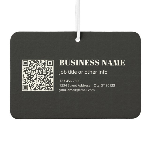 Custom QR code & Editable Retro-Modern Text Car Air Freshener (Front)