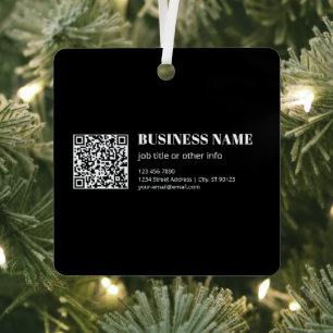 Custom QR code & Editable Retro-Modern Text Metal Tree Decoration