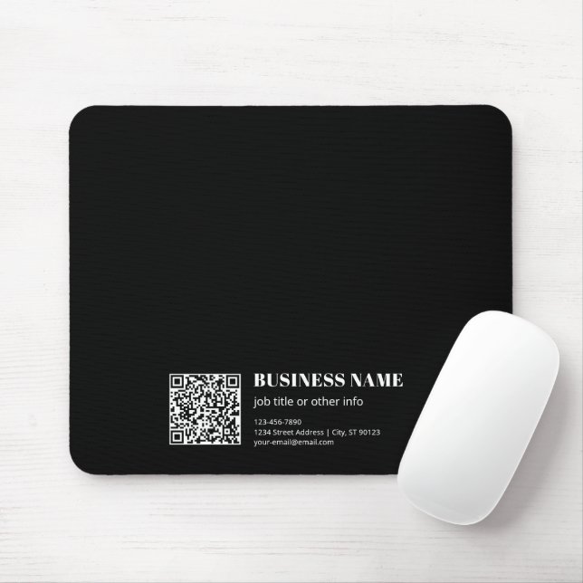 Custom QR code & Editable Retro-Modern Text Mouse Pad (With Mouse)