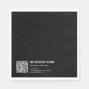 Custom QR code & Editable Retro-Modern Text Napkin