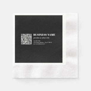 Custom QR code & Editable Retro-Modern Text Napkin